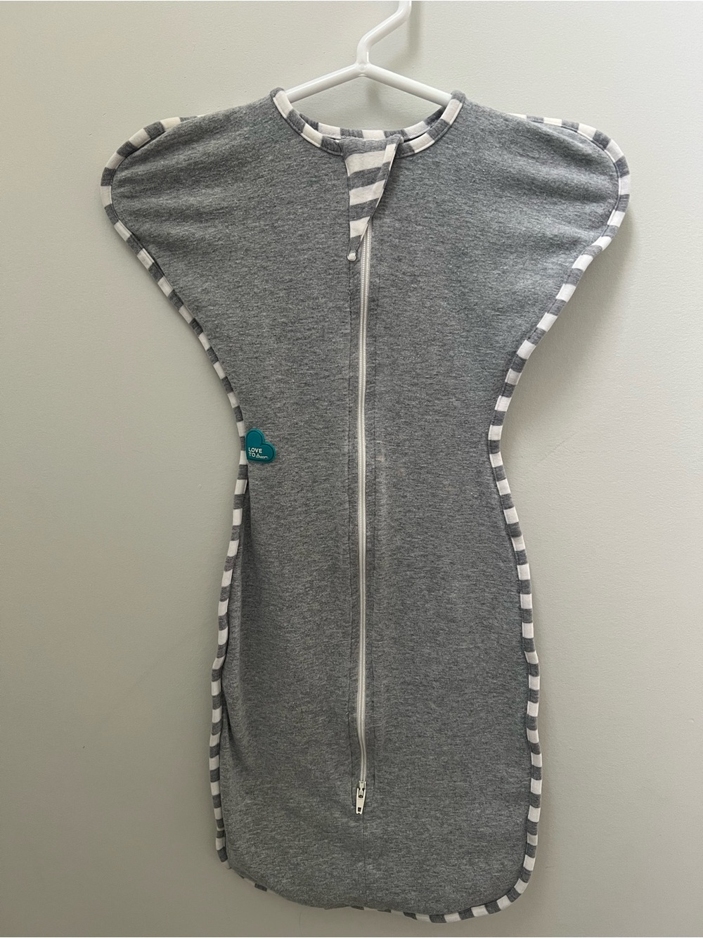 Love to Dream Grey Baby Swaddle with White Trim